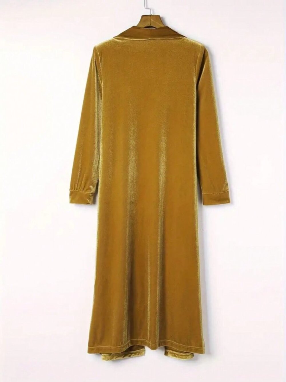 Gold Casual Women's Plush Mid-Length Coat - Picture 2 of 5